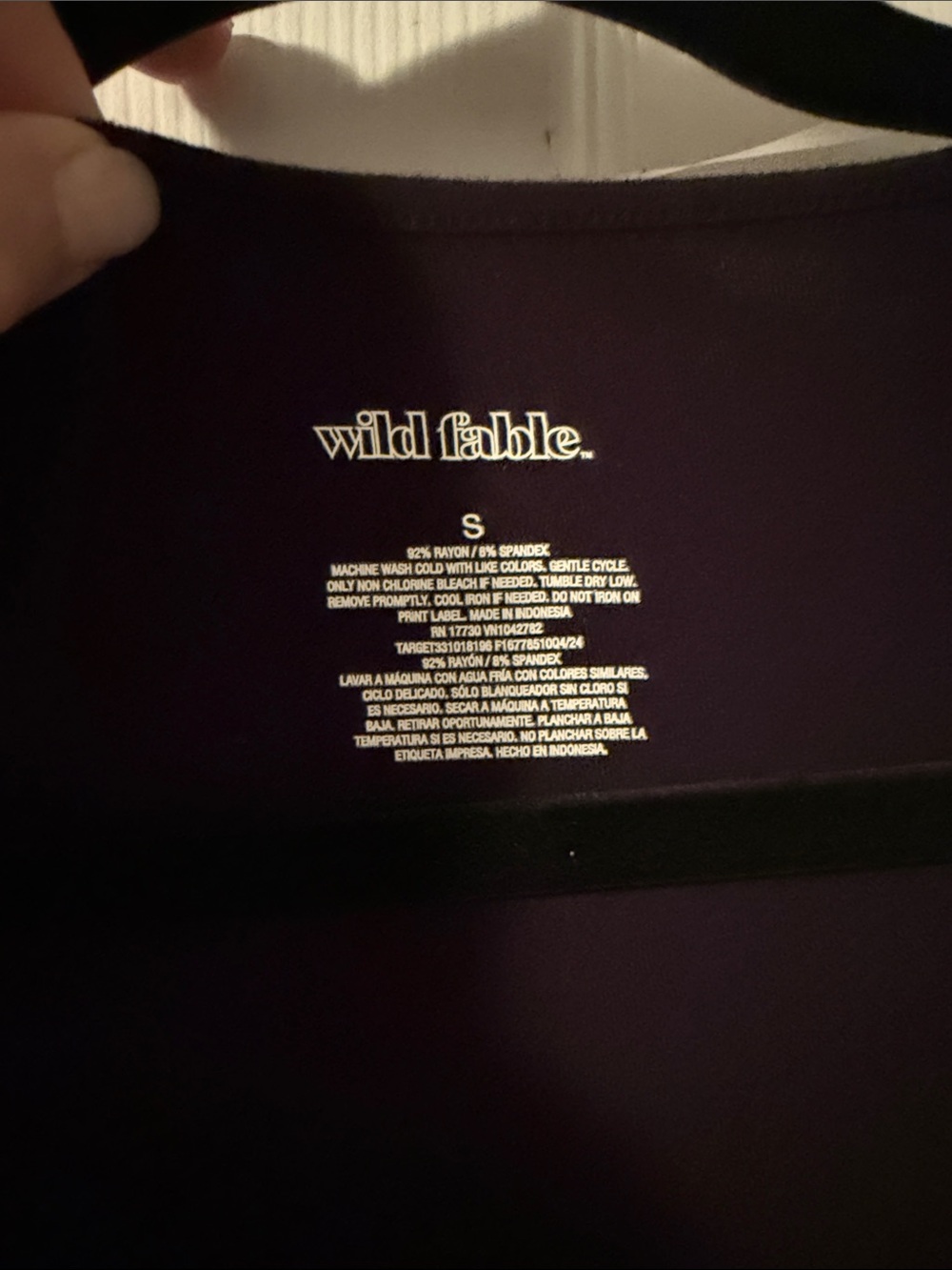 Wild Fable Short Sleeve Square Neck Fitted T-Shirt Black Small - Picture 3 of 3